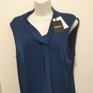 New DKNY Midnight Blue Sleeveless Top Size M